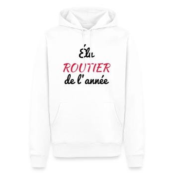 Routier / Chauffeur Poids-lourd / Camion / - Sweat à capuche Premium bio Homme - blanc - Devant - Nico (187cm)
