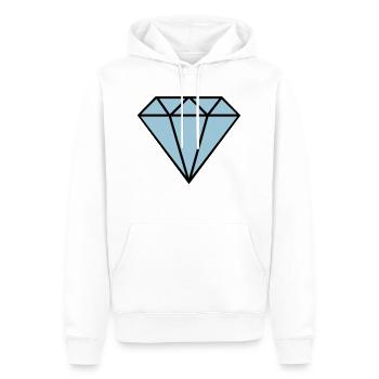 diamant icon - Männer Premium Bio Hoodie - Weiß - Vorne - Nico (187cm)