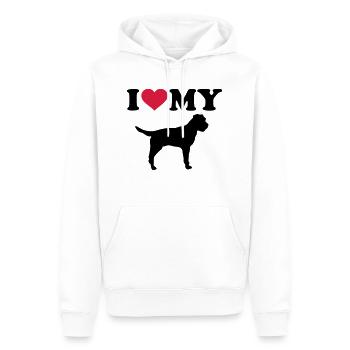 Border Terrier - Sweat à capuche Premium bio Homme - blanc - Devant - Nico (187cm)
