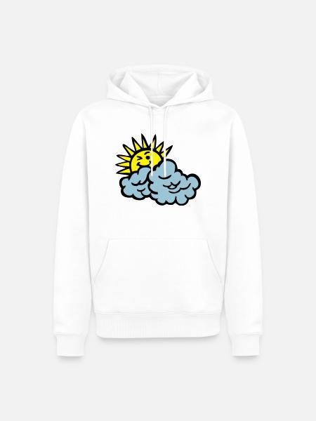 cloud smile sun - Men’s Premium Organic Hoodie - white