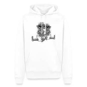 2 cool babies team friends brothers sisters zwil - Sweat à capuche Premium bio Homme - blanc - Devant - Nico (187cm)