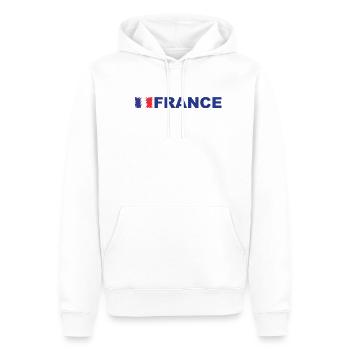 Flagge Frankreich Konturen Airbrush Text normal - Männer Premium Bio Hoodie - Weiß - Vorne - Nico (187cm)