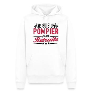 je suis un pompier à la retraite - Sweat à capuche Premium bio Homme - blanc - Devant - Nico (187cm)
