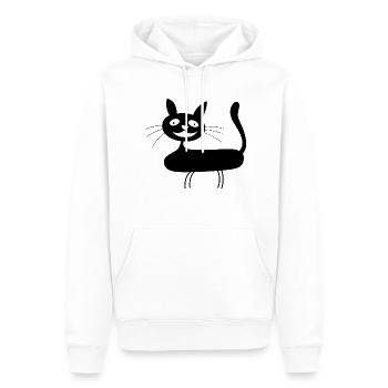 Cat - Männer Premium Bio Hoodie - Weiß - Vorne - Nico (187cm)