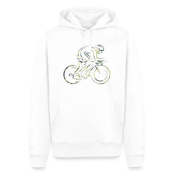 Cyclisme - Sweat à capuche Premium bio Homme - blanc - Devant - Nico (187cm)