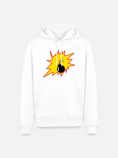 Boom - Männer Premium Bio Hoodie - Weiß