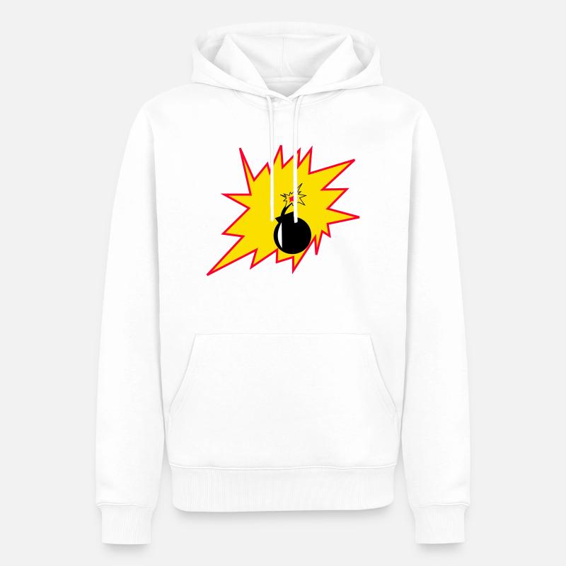 Boom - Männer Premium Bio Hoodie - Weiß