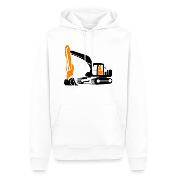 Excavatrice - Sweat à capuche Premium bio Homme - blanc - Devant - Nico (187cm)