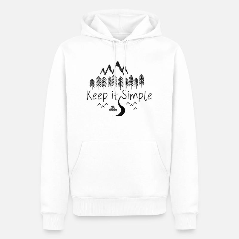 Keep it Simple - Männer Premium Bio Hoodie - Weiß