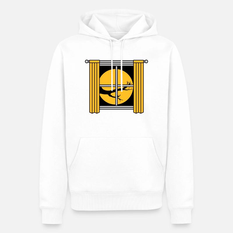 Fenêtre de l’arbre Moon Night - Sweat à capuche Premium bio Homme - blanc