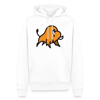 Bison logo - Männer Premium Bio Hoodie - Weiß - Vorne - Nico (187cm)