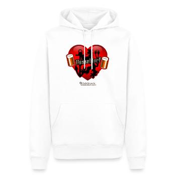 Düsseldorf - Männer Premium Bio Hoodie - Weiß - Vorne - Nico (187cm)