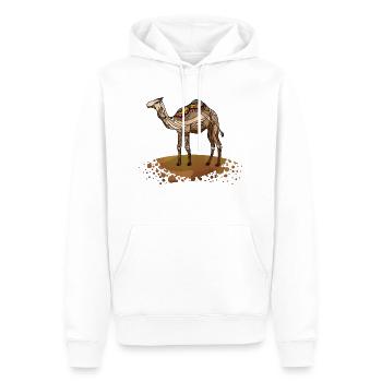 Chameau - Sweat à capuche Premium bio Homme - blanc - Devant - Nico (187cm)
