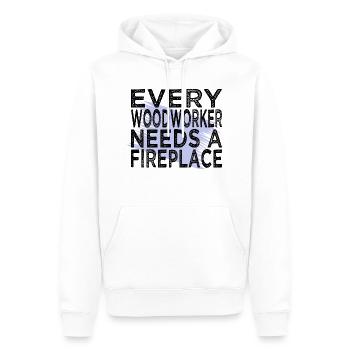 Déclaration syndicale d’abattage de bois de charpentier - Sweat à capuche Premium bio Homme - blanc - Devant - Nico (187cm)