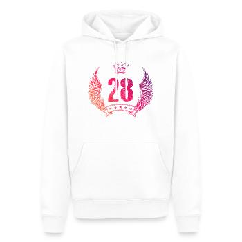 28 Zahl Krone - Männer Premium Bio Hoodie - Weiß - Vorne - Nico (187cm)