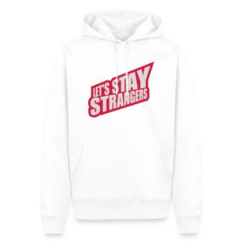 Citation Restons Strangers - Sweat à capuche Premium bio Homme - blanc - Devant - Nico (187cm)