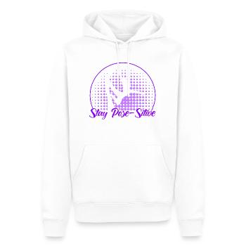 Entraînement de yoga aérien Gymnastes de yoga aérien Lufta - Sweat à capuche Premium bio Homme - blanc - Devant - Nico (187cm)