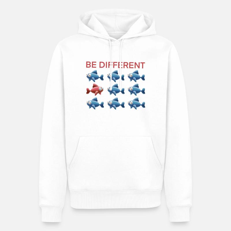 Be Different - Männer Premium Bio Hoodie - Weiß