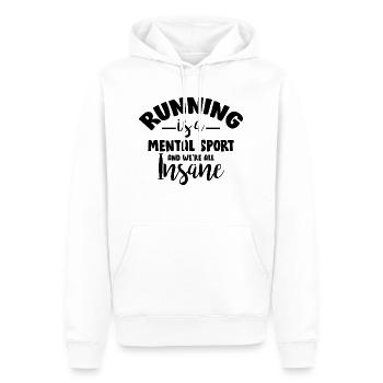 Biking Running Marathon Triathlon Bike - Men’s Premium Organic Hoodie - white - Front - Nico (187cm)