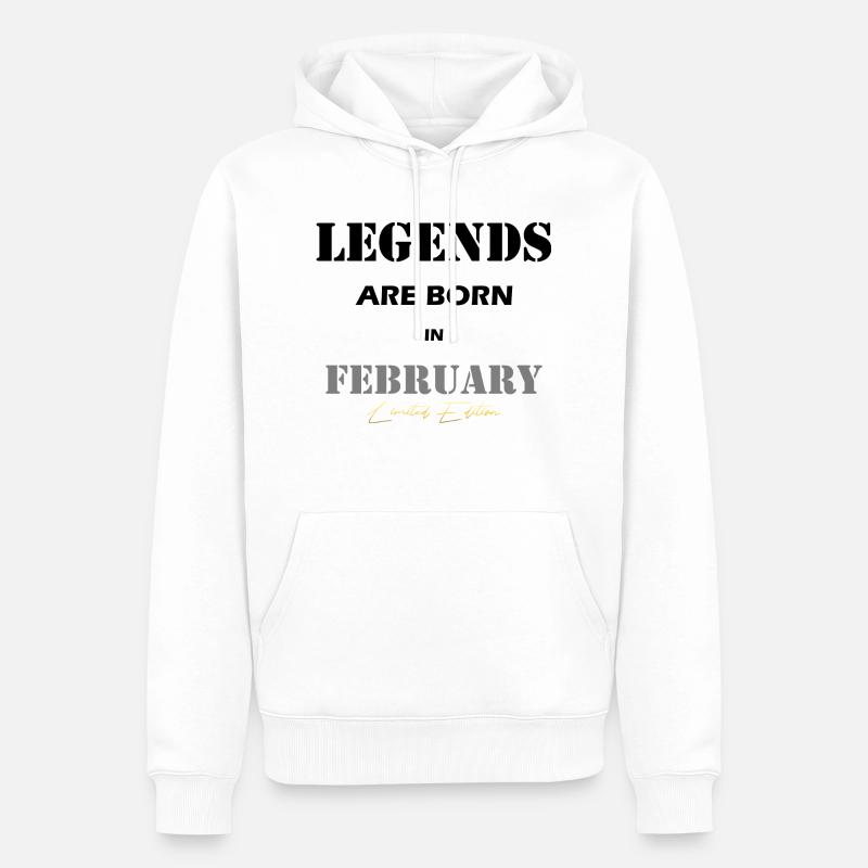 Février Legends Gift noir - Sweat à capuche Premium bio Homme - blanc