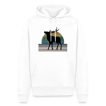 Deer - Men’s Premium Organic Hoodie - white - Front - Nico (187cm)