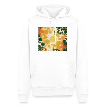 background yellow, and green bubbles 4 - Sweat à capuche Premium bio Homme - blanc - Devant - Nico (187cm)