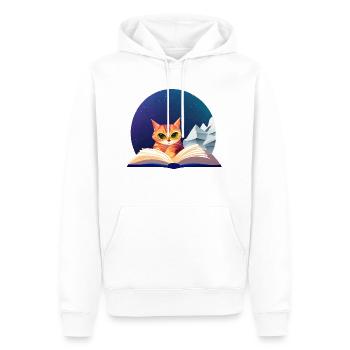 Kätzchen Bücher Katze Lesen Kater Buch Hauskatze - Männer Premium Bio Hoodie - Weiß - Vorne - Nico (187cm)