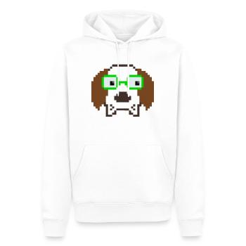 Chien avec des lunettes - Sweat à capuche Premium bio Homme - blanc - Devant - Nico (187cm)