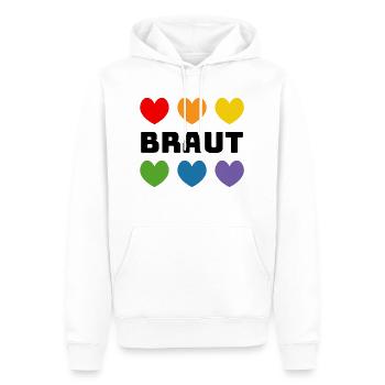 Regenbogenherzchen Braut schwarz - Männer Premium Bio Hoodie - Weiß - Vorne - Nico (187cm)