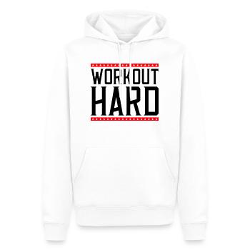 Entraînement dur 2 - Sweat à capuche Premium bio Homme - blanc - Devant - Nico (187cm)