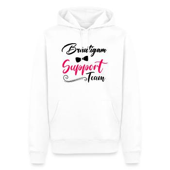 bräutigam support team - Männer Premium Bio Hoodie - Weiß - Vorne - Nico (187cm)