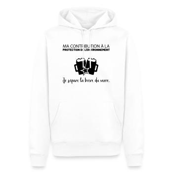 Ma contribution à la protection de l'environnement - Sweat à capuche Premium bio Homme - blanc - Devant - Nico (187cm)