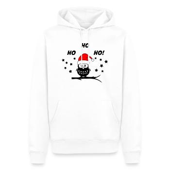 Hibou Noël Père Noël - Sweat à capuche Premium bio Homme - blanc - Devant - Nico (187cm)