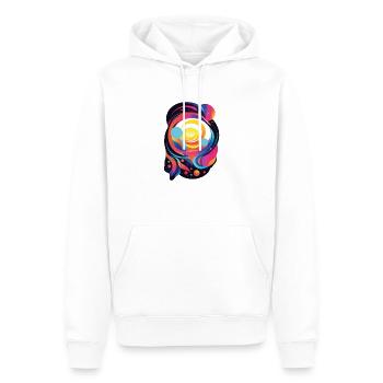 Abstrakte Kunst: Die Schönheit des Universums - Männer Premium Bio Hoodie - Weiß - Vorne - Nico (187cm)