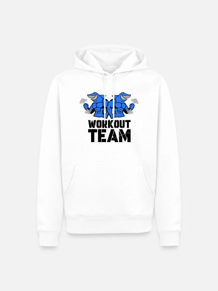 Shark Hai Bodybuilding Workout - Men’s Premium Organic Hoodie - white