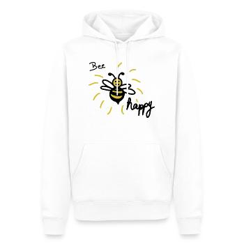 Bee happy - Männer Premium Bio Hoodie - Weiß - Vorne - Nico (187cm)