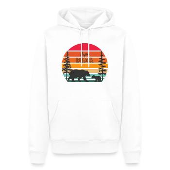 Papa Ours - Sweat à capuche Premium bio Homme - blanc - Devant - Nico (187cm)
