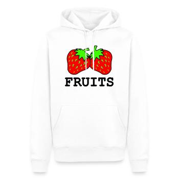 erdbeeren - Männer Premium Bio Hoodie - Weiß - Vorne - Nico (187cm)
