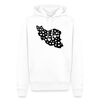 Iran Amour 01 - Sweat à capuche Premium bio Homme - blanc - Devant - Nico (187cm)