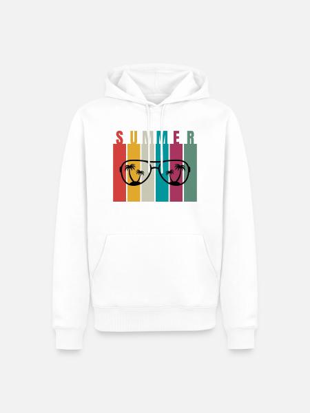 Summer Retro Look - Men’s Premium Organic Hoodie - white
