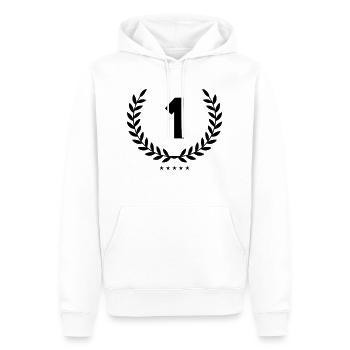 Couronne 1 - Sweat à capuche Premium bio Homme - blanc - Devant - Nico (187cm)