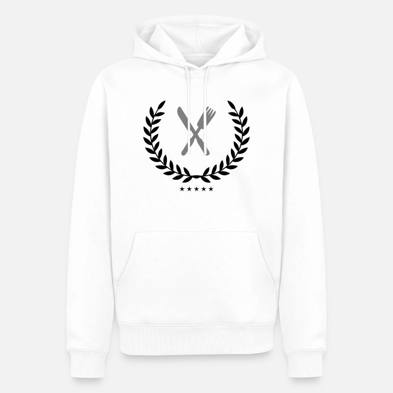 besteck wappen - Männer Premium Bio Hoodie - Weiß