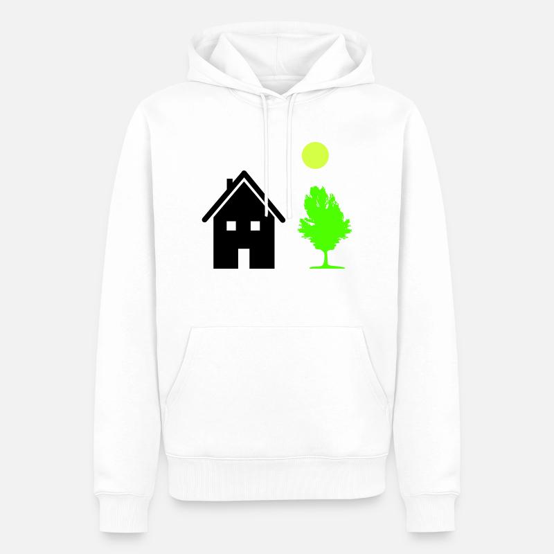haus baum - Männer Premium Bio Hoodie - Weiß