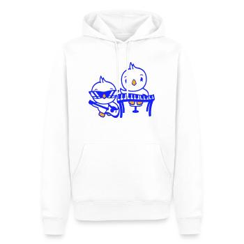 2 Chicks Birds Ducks Ribbon Cute Two Friends Team - Men’s Premium Organic Hoodie - white - Front - Nico (187cm)