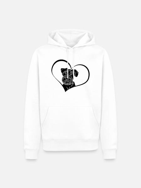 Mittelschnauzer im Herz - Männer Premium Bio Hoodie - Weiß