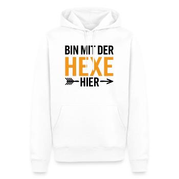 Bin mit der Hexe Funny Halloween - Männer Premium Bio Hoodie - Weiß - Vorne - Nico (187cm)