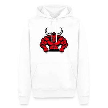 stier tier - Männer Premium Bio Hoodie - Weiß - Vorne - Nico (187cm)