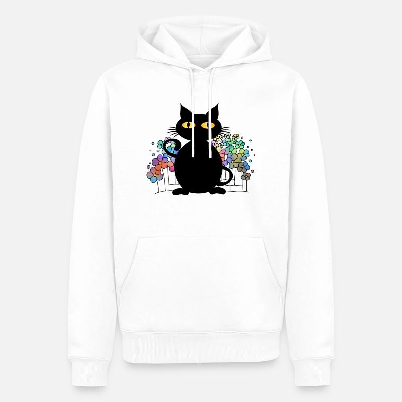 Chat - Sweat à capuche Premium bio Homme - blanc