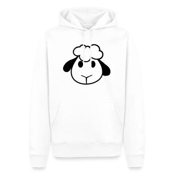 Mouton Visage Tête Mignon Mignon Agneau Cool Bande dessinée - Sweat à capuche Premium bio Homme - blanc - Devant - Nico (187cm)