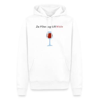 Zu Vino sag ich Wein - Männer Premium Bio Hoodie - Weiß - Vorne - Nico (187cm)
